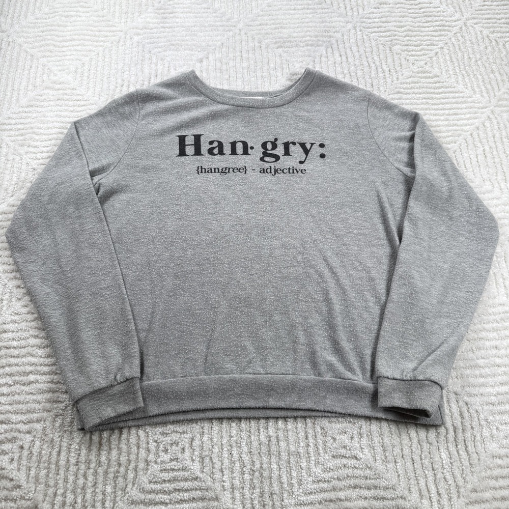 French Pastry Anthropologie Sweatshirt Women L Hangry Crewneck Soft Clean Girl